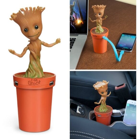 Marvel Dancing Baby Groot Guardians of Galaxy USB Car Charger